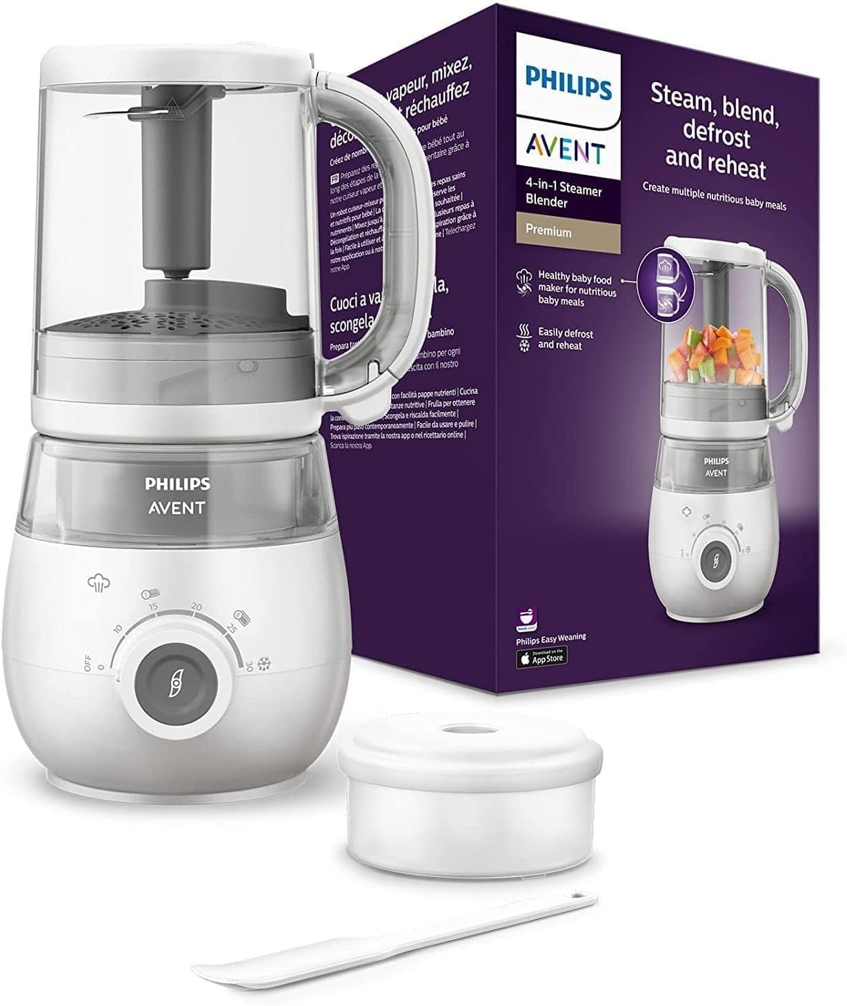 Philips Avent - Robot cuiseur vapeur-mixeur 4 en 1 pour bébé