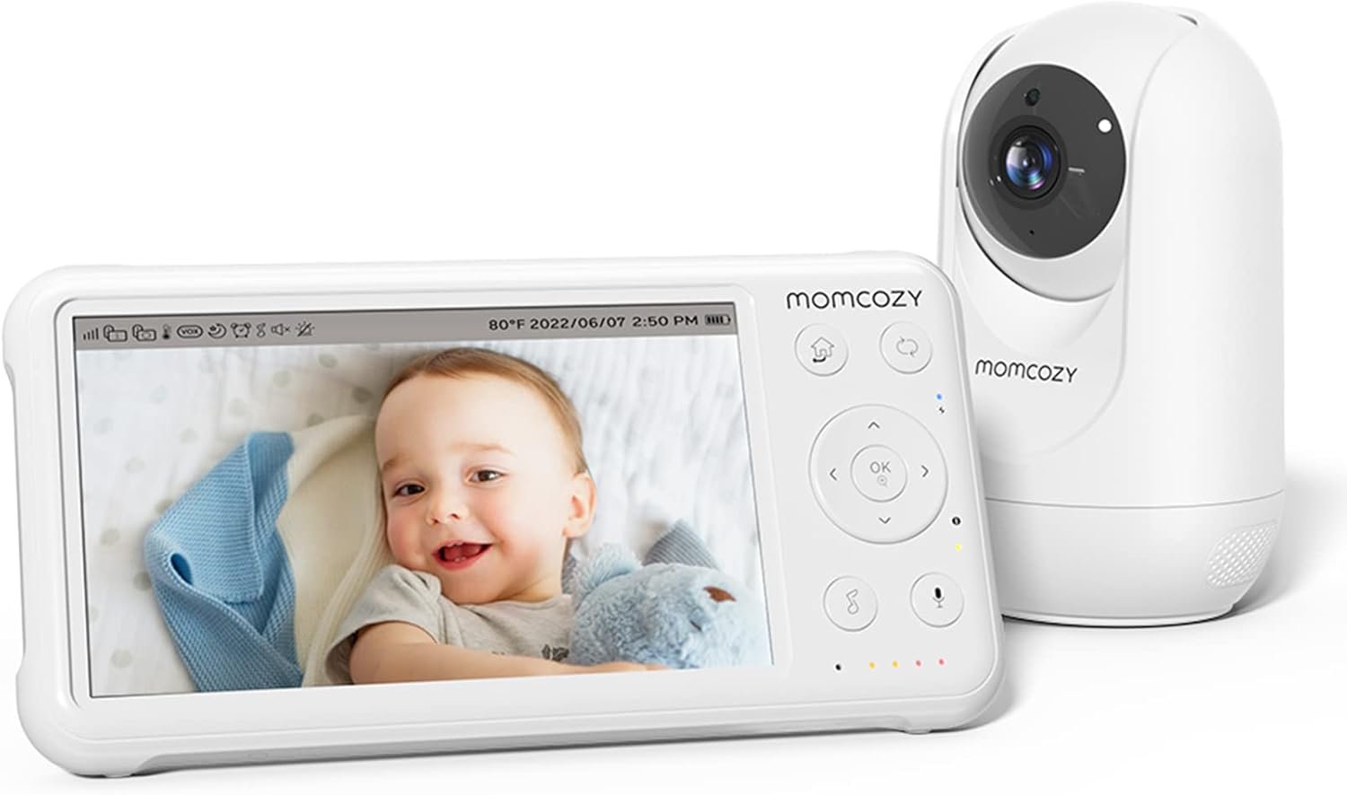 momcozy Babyphone avec caméra Écran 5 Pouces HD 1080P Moniteur bébé sans WLAN Batterie 5000 mAh