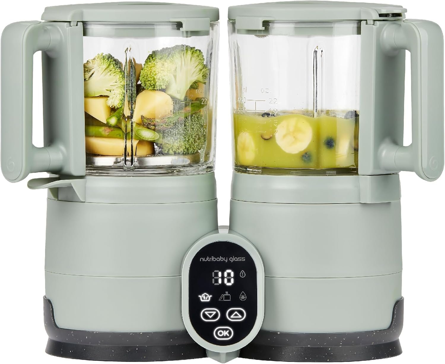 Babymoov Robot Cuiseur Bébé Nutribaby Glass - Bols en Verre 4 en 1, 1,9L