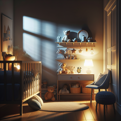 Veilleuse bébé rassurante dans une chambre tamisée