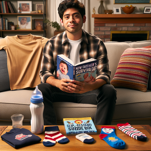 Papa découvrant son cadeau de naissance