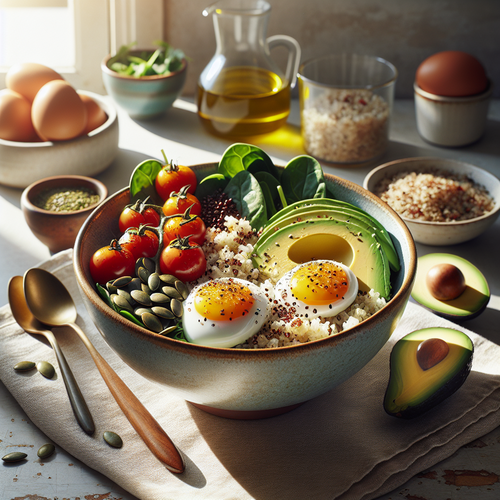 Illustration colorée d'une assiette gourmande post partum - Recette équilibre et plaisir