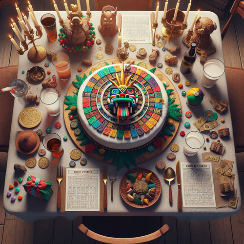 Illustration colorée de calendrier maya grossesse sur fond de pyramide