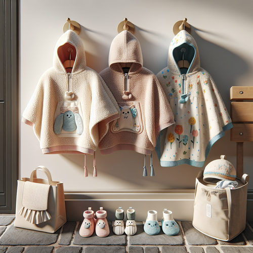 Poncho bébé voiture stylé et coloré sur une poussette