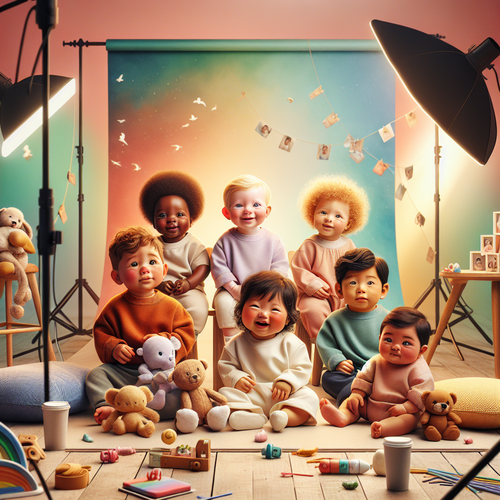 Bébé lors d’un casting souriant devant la caméra