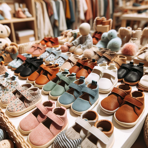 Premiers pas d’un bébé avec ses premières chaussures adaptées