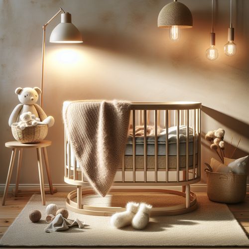 Couverture laine bébé enveloppant un nouveau-né dans un berceau