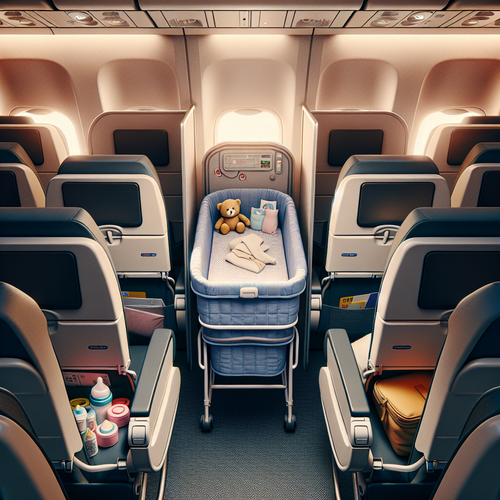 Bassinette avion installée pour dormir en toute sécurité