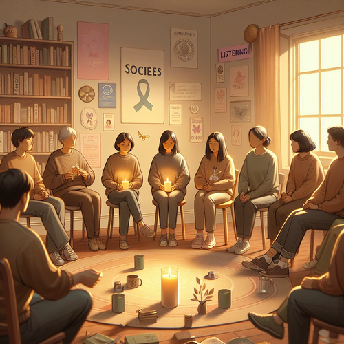 Famille réunie autour d’un petit cercueil blanc, hommage par des fleurs et dessins d’enfants