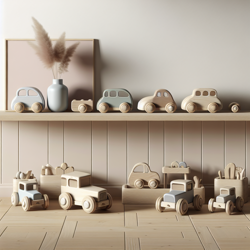 Sélection de voitures en bois bébé au design tendance et coloré