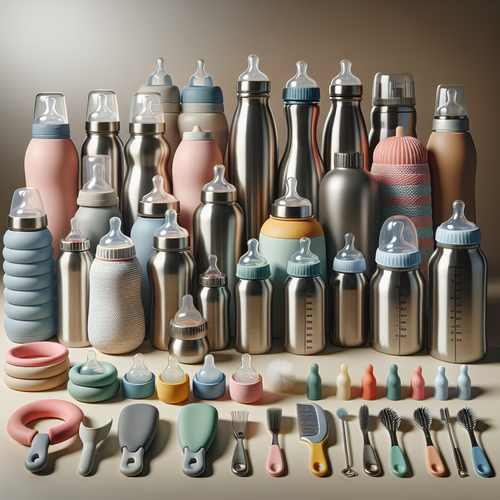 Famille testant un biberon inox, exprime choix et hésitation