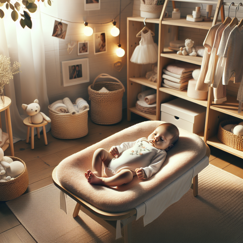 Bébé souriant vêtu d'un body personnalisé dans la maternité