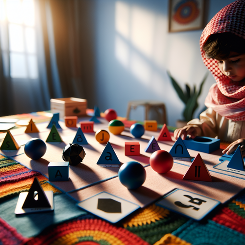 Enfant manipulant des symboles Montessori pour grammaire